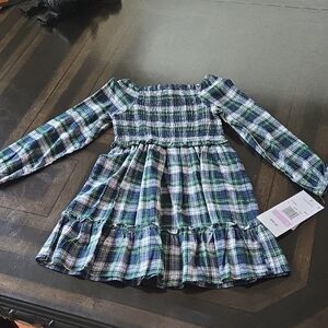 Rare Editions Plaid Smocked Long Sleeve Dress Girls Size 6 NWT